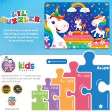 Load image into Gallery viewer, Lil Puzzler - Rainbow Unicorns 24 Piece Puzzle