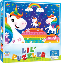 Load image into Gallery viewer, Lil Puzzler - Rainbow Unicorns 24 Piece Puzzle
