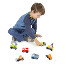Load image into Gallery viewer, Melissa and Doug Wooden Construction Site Vehicles