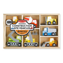 Load image into Gallery viewer, Melissa and Doug Wooden Construction Site Vehicles