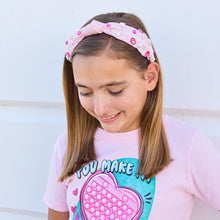 Load image into Gallery viewer, Kids Embellished Knot Headband - Beaded Valentine&#39;s Day
