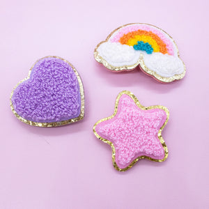 Interchangeable Charm Headband and Hair Clips - Rainbow, Star and Heart