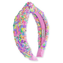 Load image into Gallery viewer, Kids Knot Headband - Sequin Knotted Hair Band Accessories (Rainbow)
