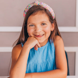 Kids Knot Headband - Sequin Knotted Hair Band Accessories (Rainbow)