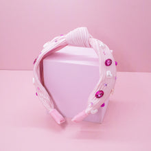 Load image into Gallery viewer, Kids Embellished Knot Headband - Beaded Valentine&#39;s Day
