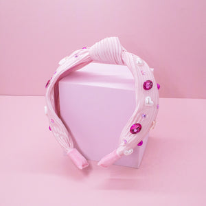 Kids Embellished Knot Headband - Beaded Valentine's Day