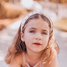 Load image into Gallery viewer, Kids Knot Headband - White Star Stud Velvet Hair Accessories

