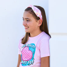 Load image into Gallery viewer, Kids Knot Headband - Pink Sequin Heart Valentine&#39;s Day
