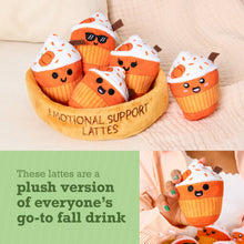 Load image into Gallery viewer, Emotional Support Latte – Set of 5 Plush Coffees
