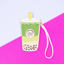 Load image into Gallery viewer, Novelty Wristlet - Matcha Boba Milk Tea
