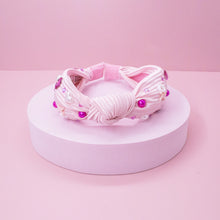 Load image into Gallery viewer, Kids Embellished Knot Headband - Beaded Valentine&#39;s Day
