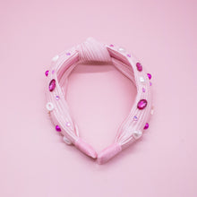 Load image into Gallery viewer, Kids Embellished Knot Headband - Beaded Valentine&#39;s Day

