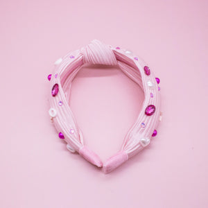 Kids Embellished Knot Headband - Beaded Valentine's Day