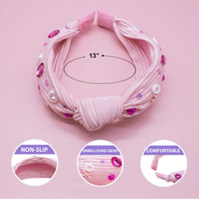 Load image into Gallery viewer, Kids Embellished Knot Headband - Beaded Valentine&#39;s Day
