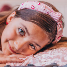 Load image into Gallery viewer, Kids Embellished Knot Headband - Beaded Valentine&#39;s Day
