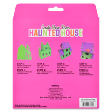 Load image into Gallery viewer, Pink packaging for &#39;Create Your Own Haunted House&#39; craft kit with step-by-step instructions.
