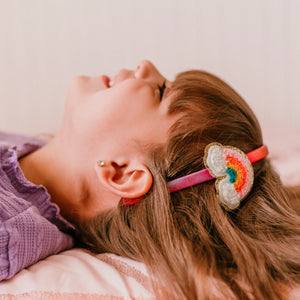 Interchangeable Charm Headband and Hair Clips - Rainbow, Star and Heart