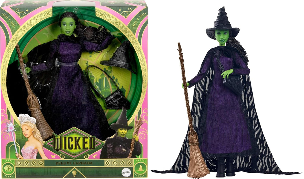 Mattel Universal Wicked Deluxe Elphaba Fashion Doll & Accessories, Movie-Inspired Look