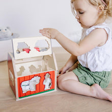 Load image into Gallery viewer, Barn Toy with lid open 
