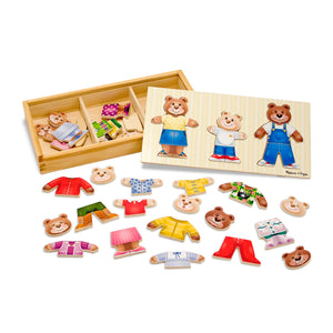 Melissa and Doug Wooden Dress Up Bear Family Puzzle