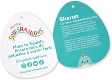 Load image into Gallery viewer, Squishmallows Original 12-Inch Sharon The Teal Shark with Party Hat + Confetti Belly - Official Jazwares “Happy Birthday” Plush (Medium-Sized)
