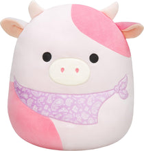 Load image into Gallery viewer, Squishmallows Original 14-Inch Reshma Light Pink Cow with Purple Bandana
