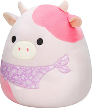 Load image into Gallery viewer, Squishmallows Original 14-Inch Reshma Light Pink Cow with Purple Bandana
