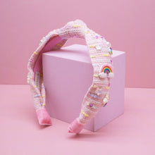 Load image into Gallery viewer, Unicorn Knotted Headband - Rainbow Knot Hair Band for Kids
