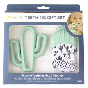 Cactus Teething Mitt & Teether Gift Set