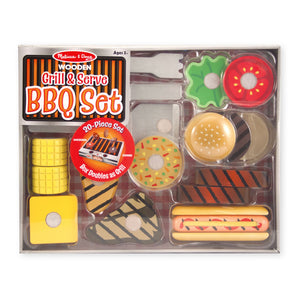 Melissa and Doug Wooden Grill and Serve BBQ Set