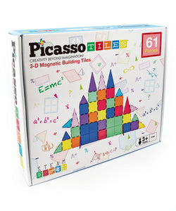 PicassoTiles 3D Magnetic Building Block Tiles - 61 pieces