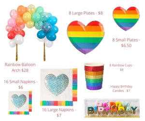 Meri Meri Rainbow Heart Party Supplies