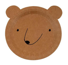 Load image into Gallery viewer, Meri Meri Let&#39;s Explore Party Supplies Bear Plates
