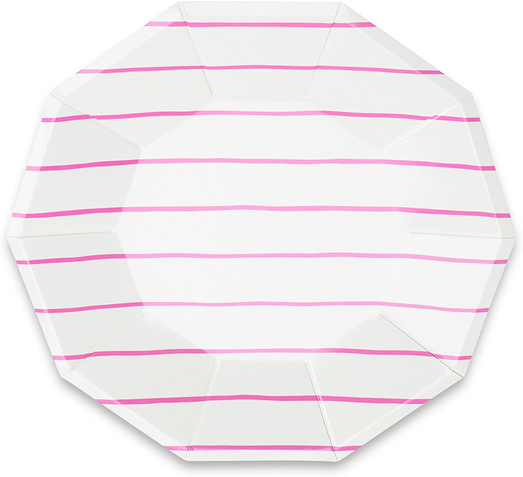 Large Pink striped plates